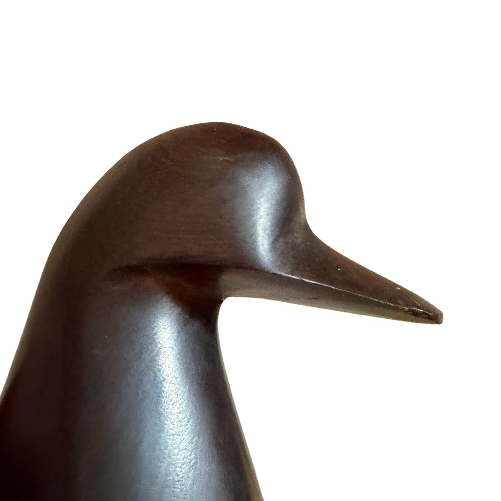 Hand Carved Dark Wood Duck Figurine Minimalist Sculpture Home Decor 8" Unbranded - Picture 5 of 6